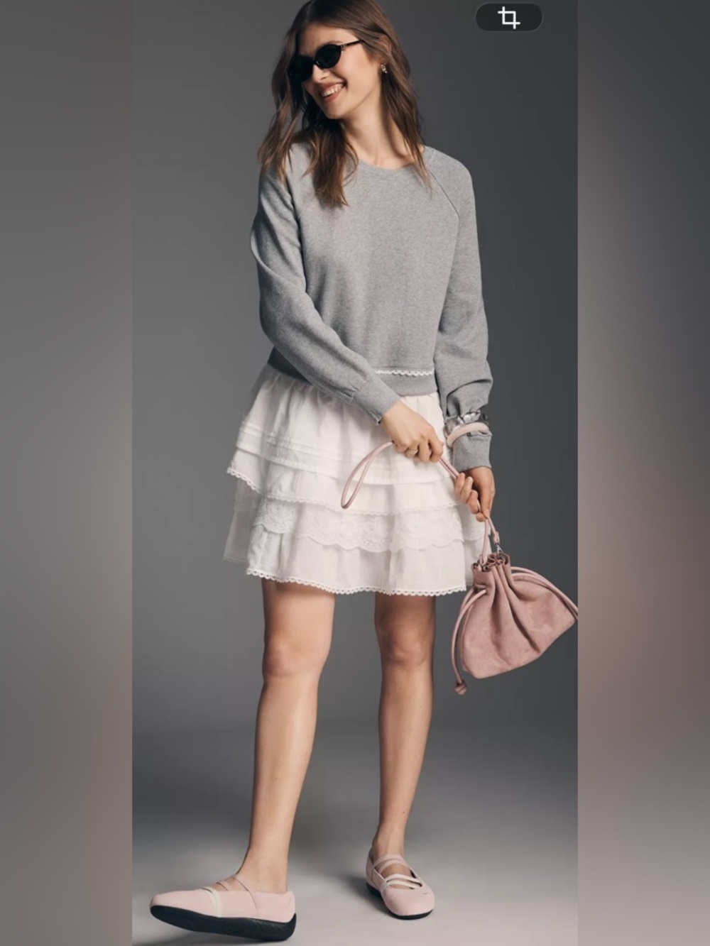 NWOT Anthropologie size L Twofer tiered sweatshirt dress